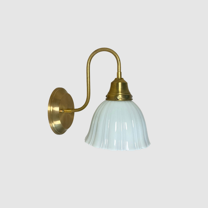Milk Glass Bell Pin Up Sconce