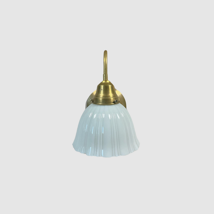 Milk Glass Bell Pin Up Sconce