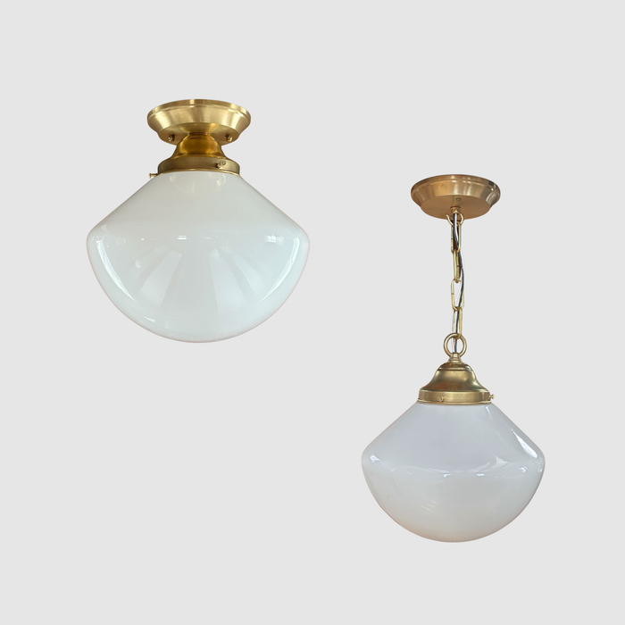 Milk Glass Schoolhouse Ceiling Light Fixture