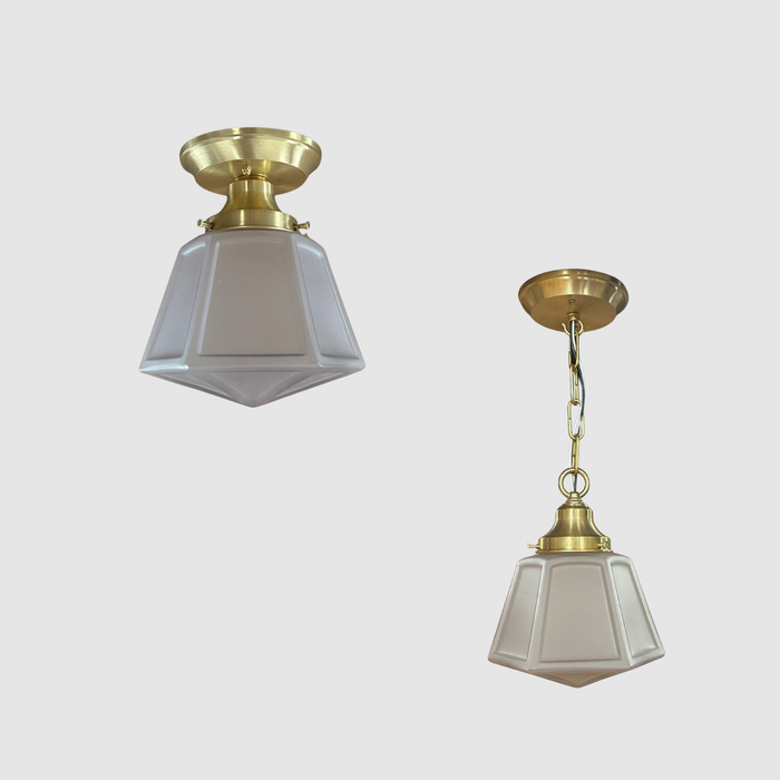 Frosted Geometric Ceiling Light Fixture