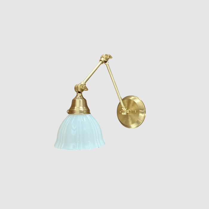 Articulating Opaline Library Sconce