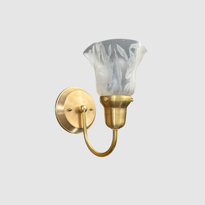 Antique Floral Etched Arch Sconce