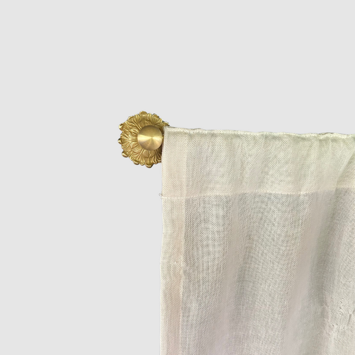 Floral Solid Brass Cafe Curtain Rod