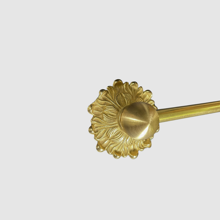 Floral Solid Brass Cafe Curtain Rod