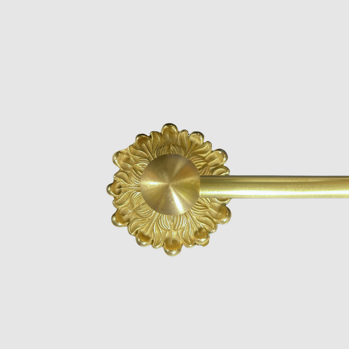 Floral Solid Brass Cafe Curtain Rod