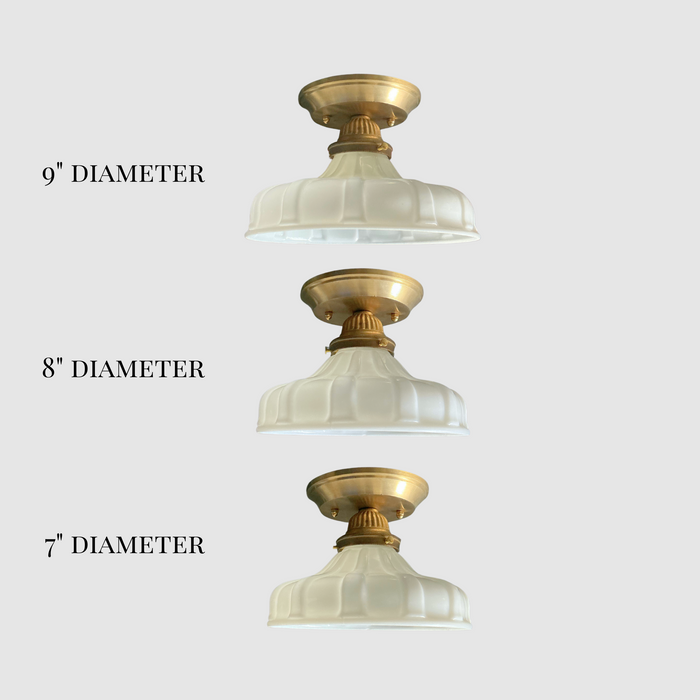 Ribbed Milk Glass Light Fixture