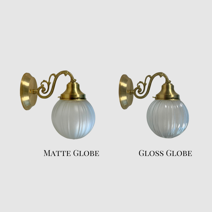 Ornate Fluted Globe Pin Up Sconce