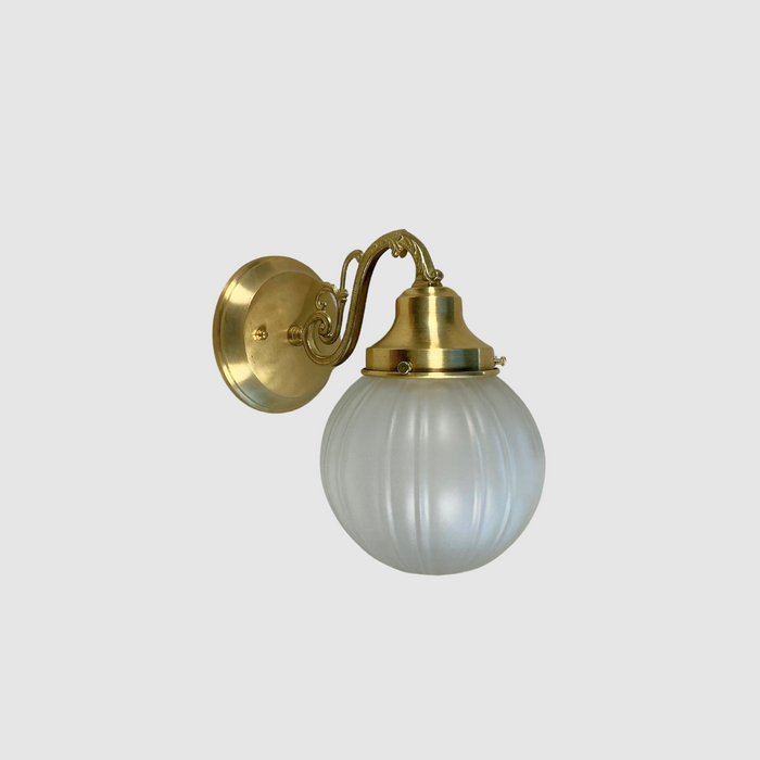 Ornate Fluted Globe Pin Up Sconce