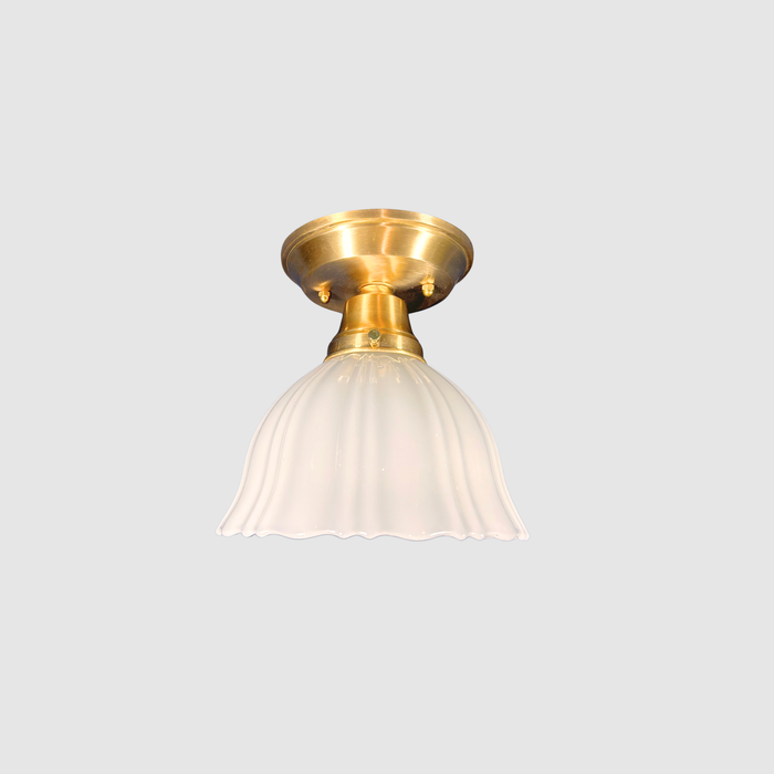 Vintage Dome Opalescent Glass Light Fixture