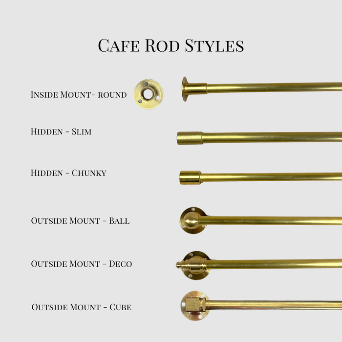 Solid Brass Cafe Curtain Rod