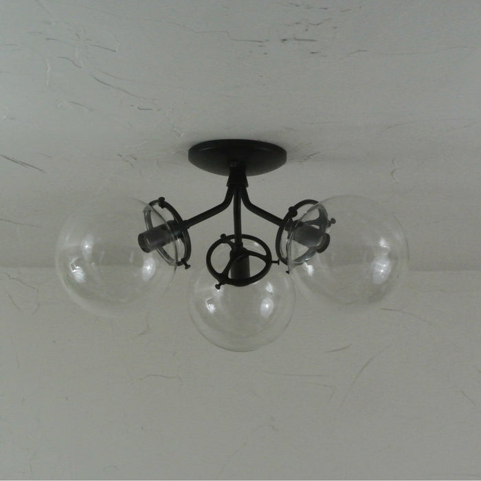 Glass Globe Tripod Flush Mount Light - Pepe & Carols