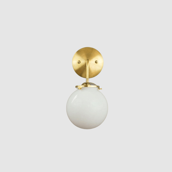Glass Globe Wall Sconce with 90* Arm - Pepe & Carols